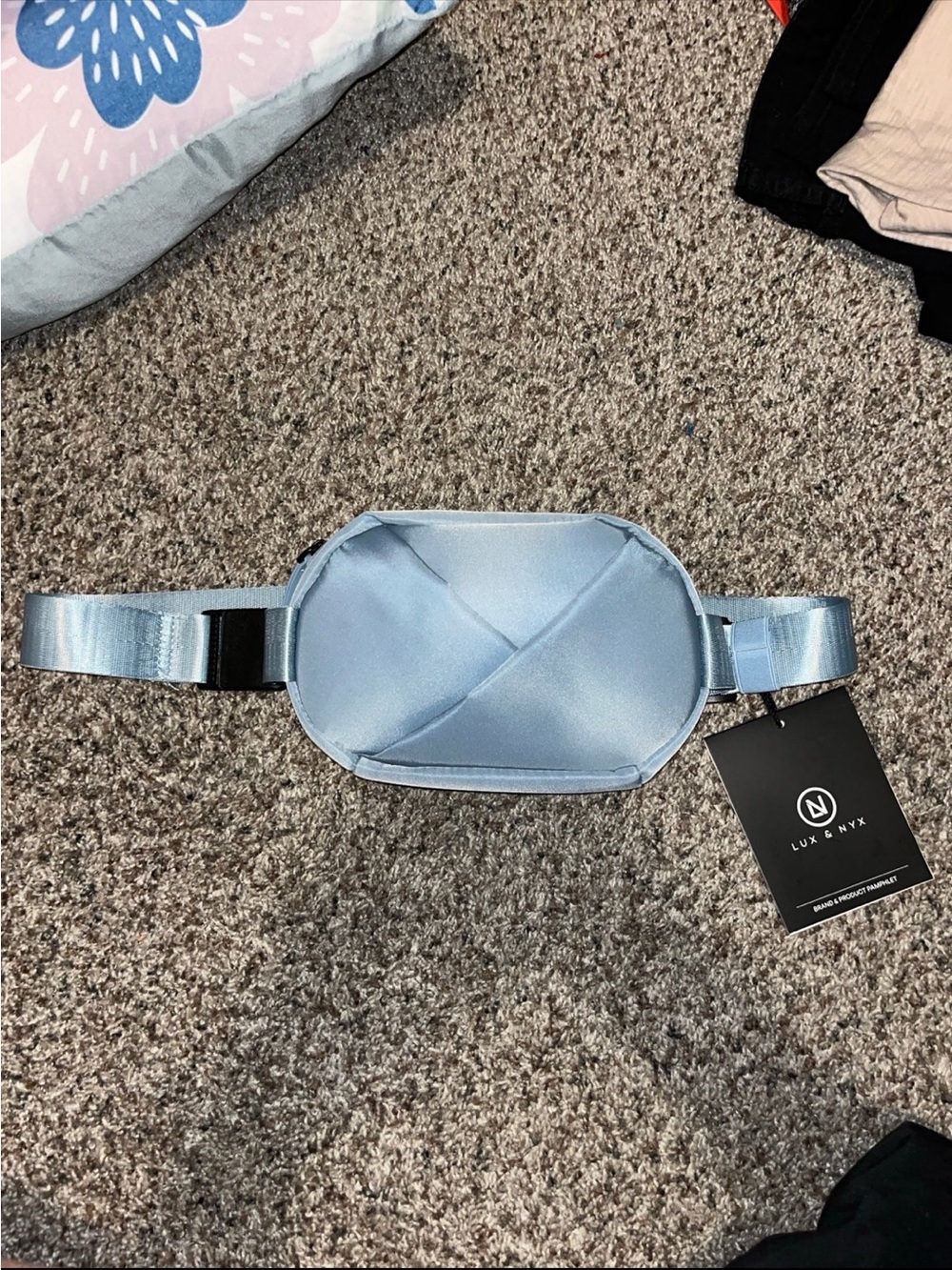 Matte blue origami belt sling bag sling bag crossbody bag NWT